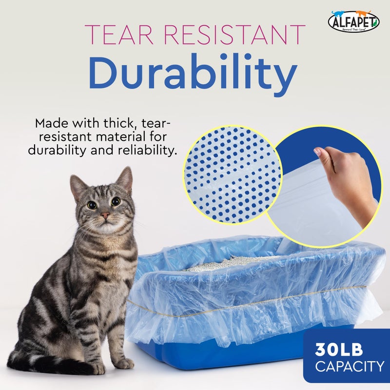 Alfapet Cat Litter Box Sifting Liners Alfapet - Extra Giant 50 Count - Tear-Resistant Cat Litter Bags - Waterproof Kitty Litter Liners - Fits Almost All Litterbox Pan Sizes, 40" x 38", 30 lb Capacity - Image 4